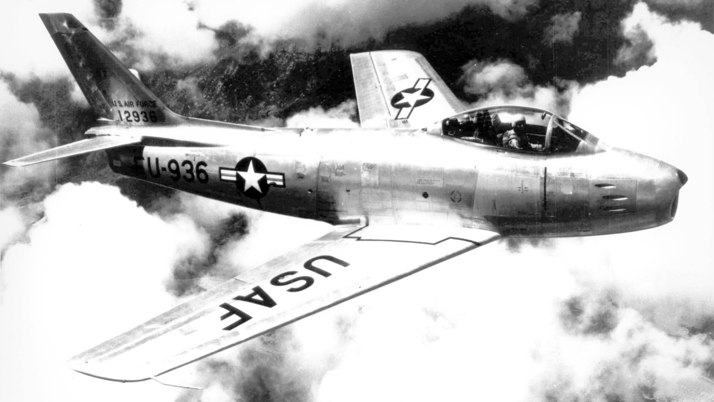 The F-86 , the USAF's first swept-wing jet fighter