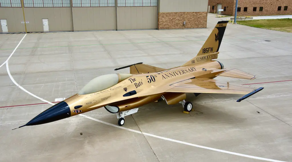 gold U.S. Air Force F-16A Falcon