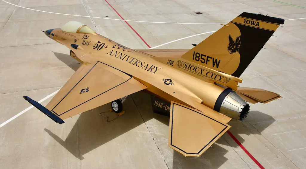 gold U.S. Air Force F-16A Falcon