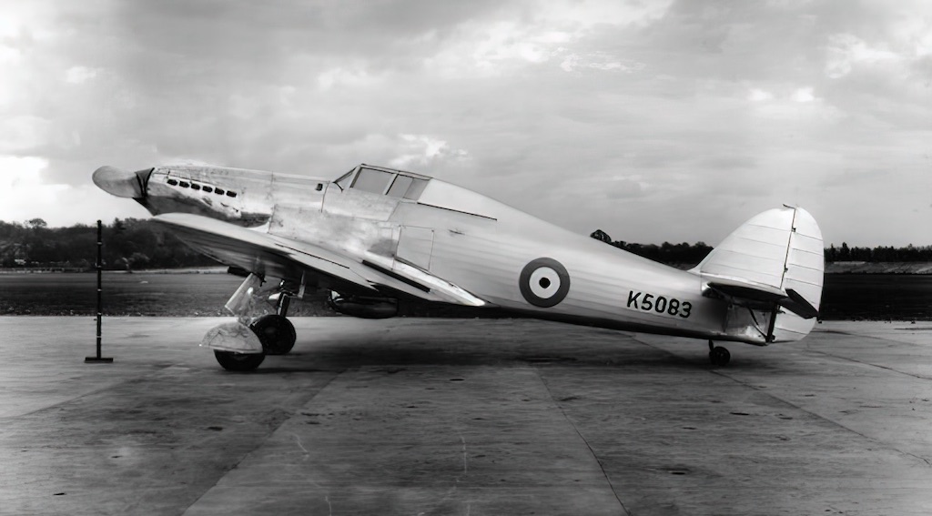 K5083, the prototype Hawker Hurricane at Brooklands prior to its maiden flight.