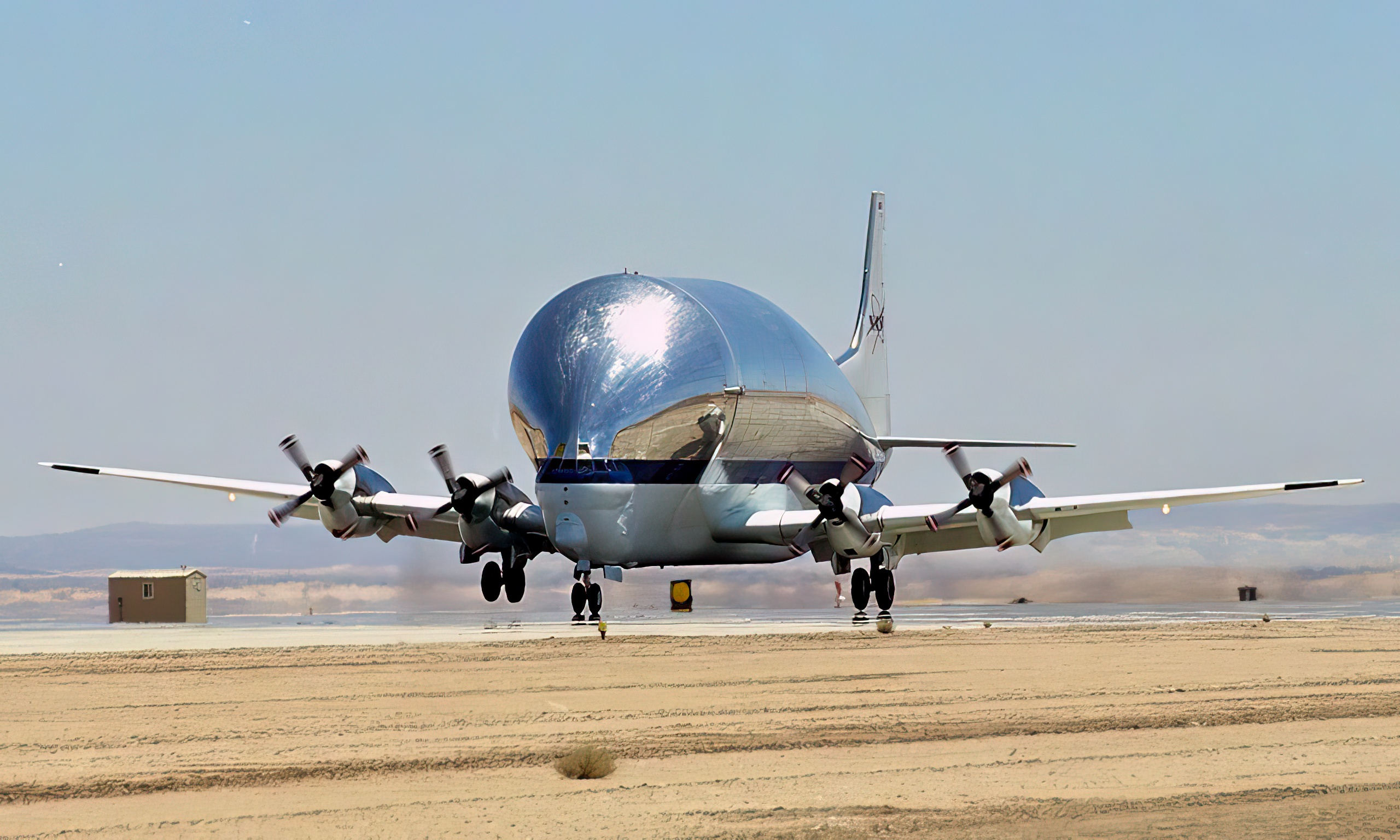 NASA's B377SGT Super Guppy Turbine cargo aircraft