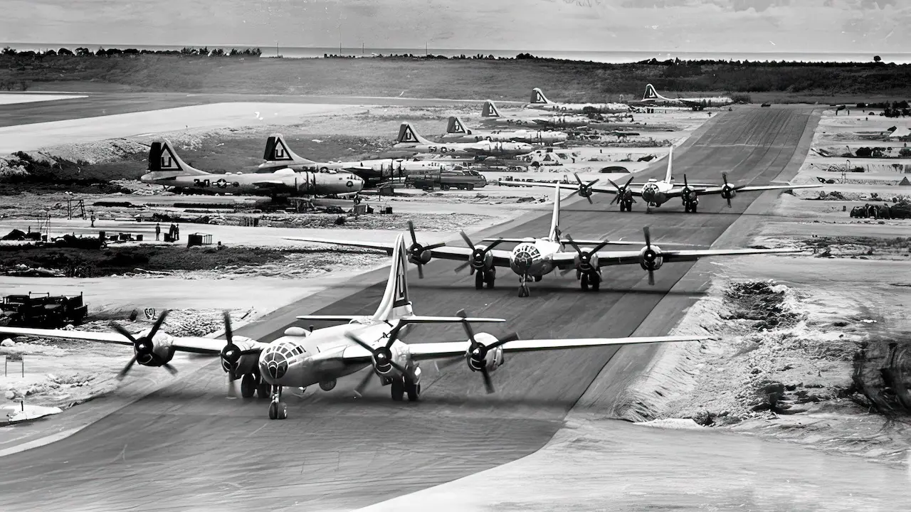 B-29s of the 462d Bomb Group West Field Tinian Mariana Islands 1945 (U.S. Air Force photo)