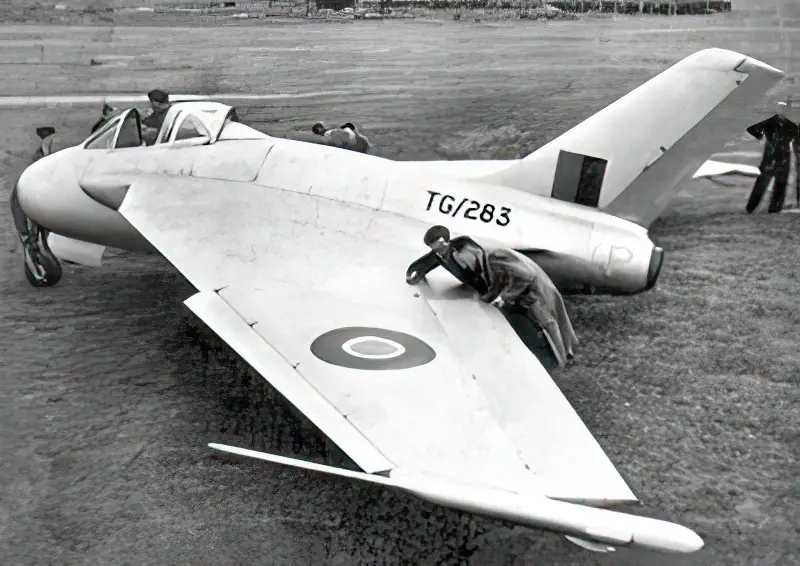 The first DH. 108 Swallow, TG283