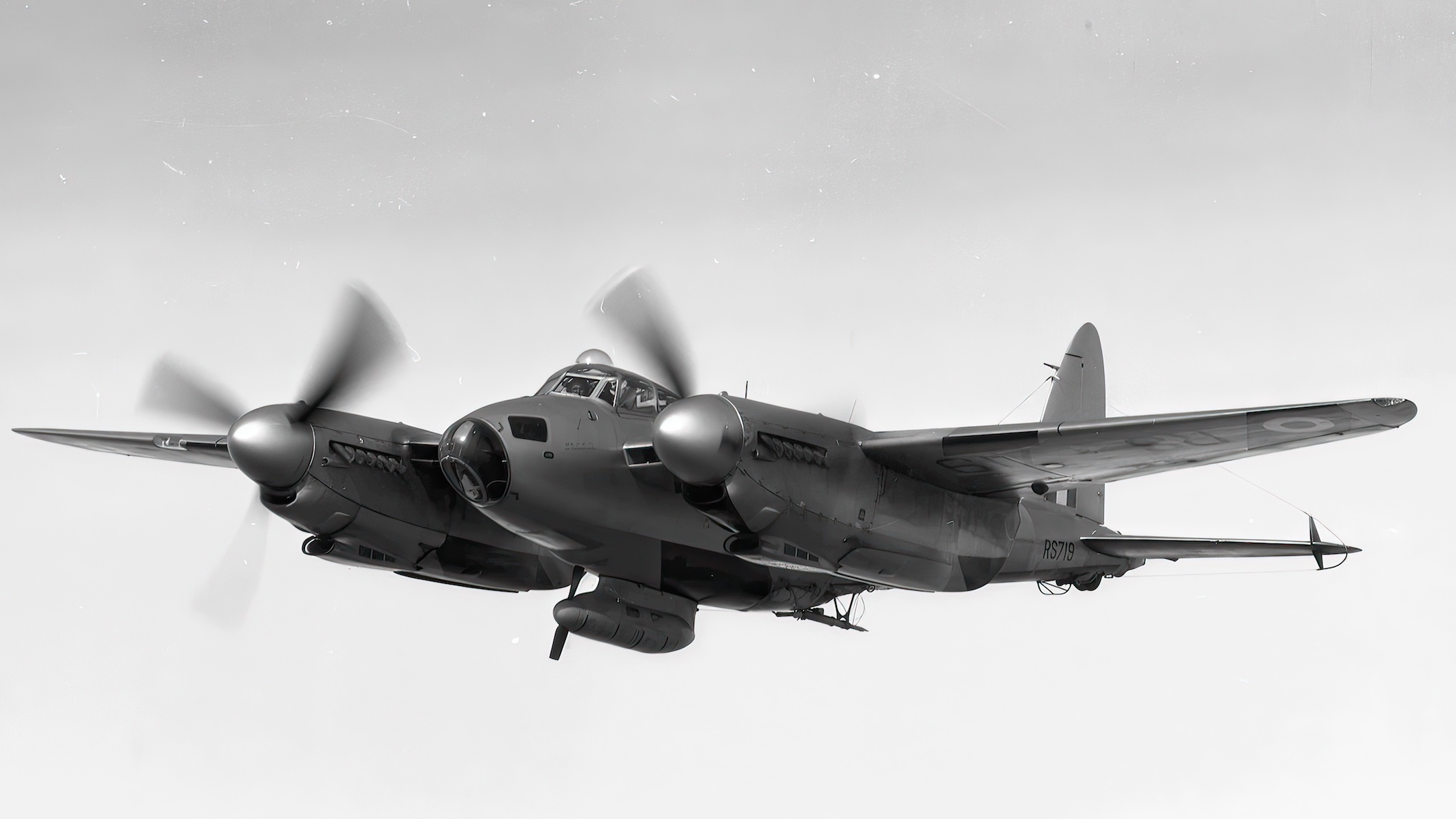 de Havilland Mosquito TT.35 prototype RS719 fitted with a ML Type G winch