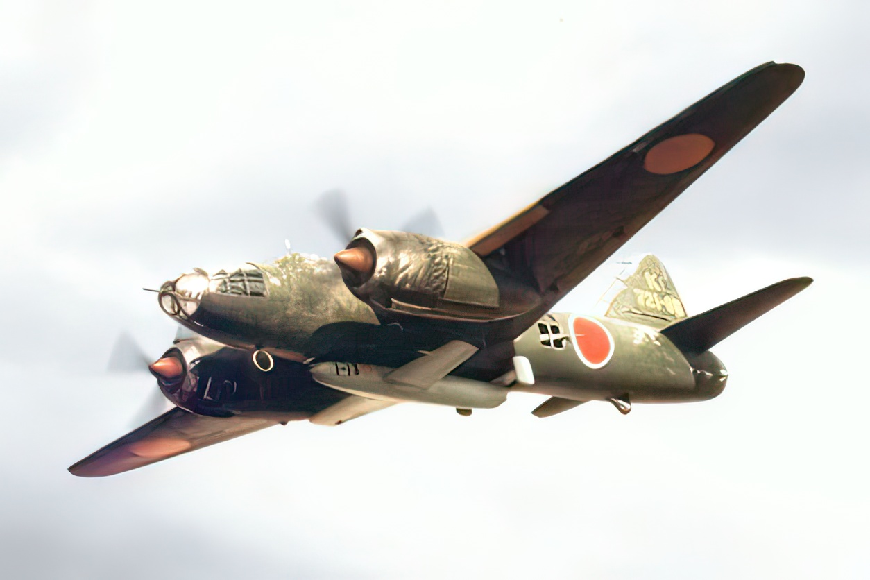 Mitsubishi G4M2E Model 24 Tei bomber from Kokutai 721 carrying an Ohka