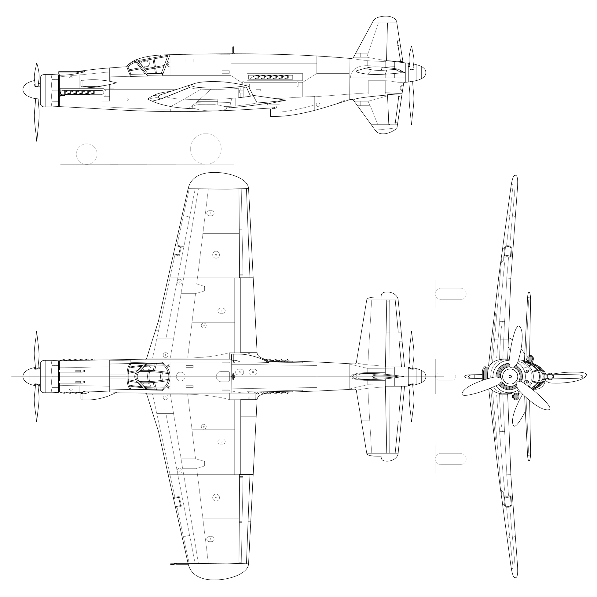 Dornier 335 fighter -bomber drawing