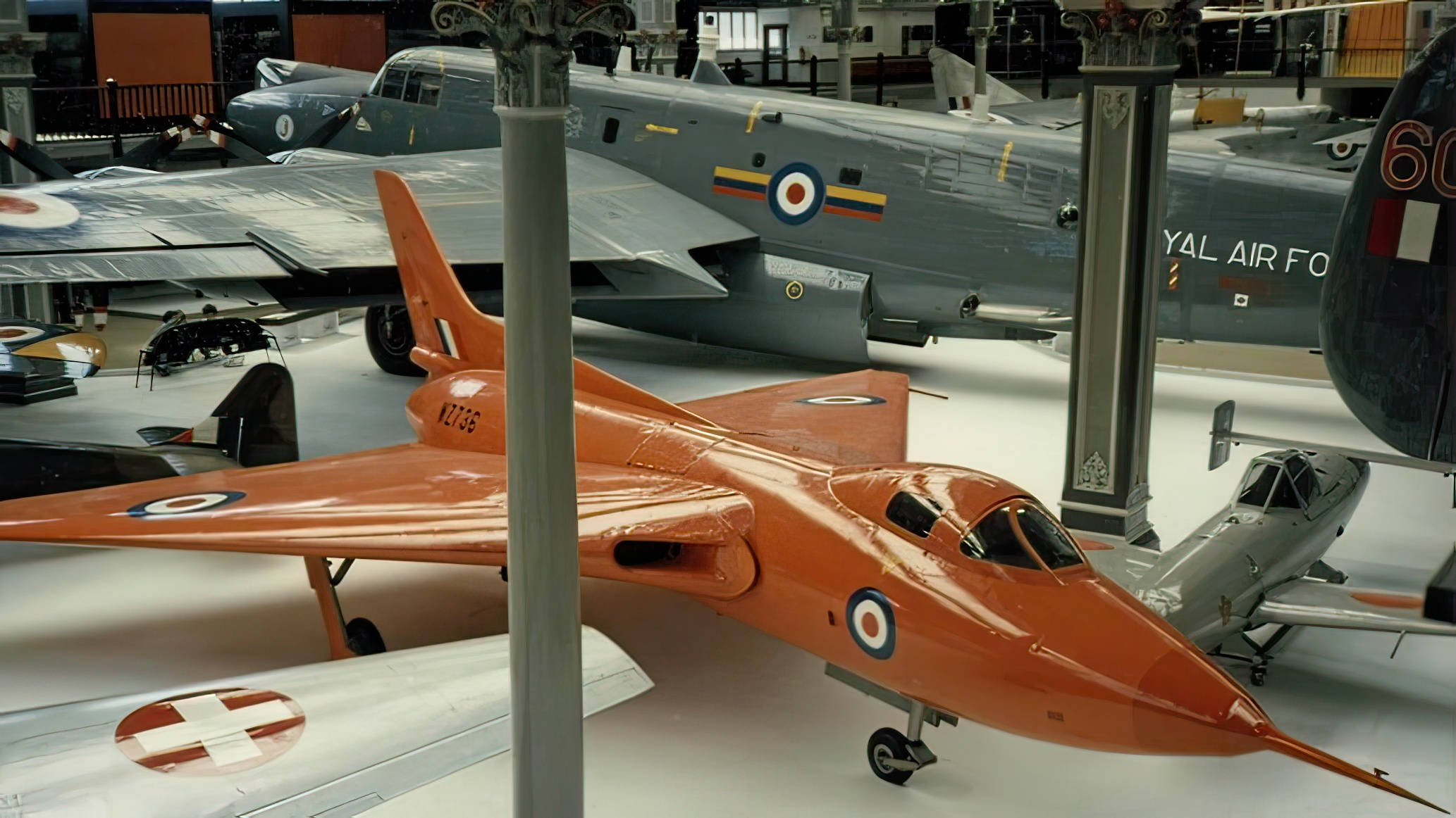 Avro 707A delta test aircraft WZ736 displayed in the Museum of Science & Industry in Manchester, England August 1985