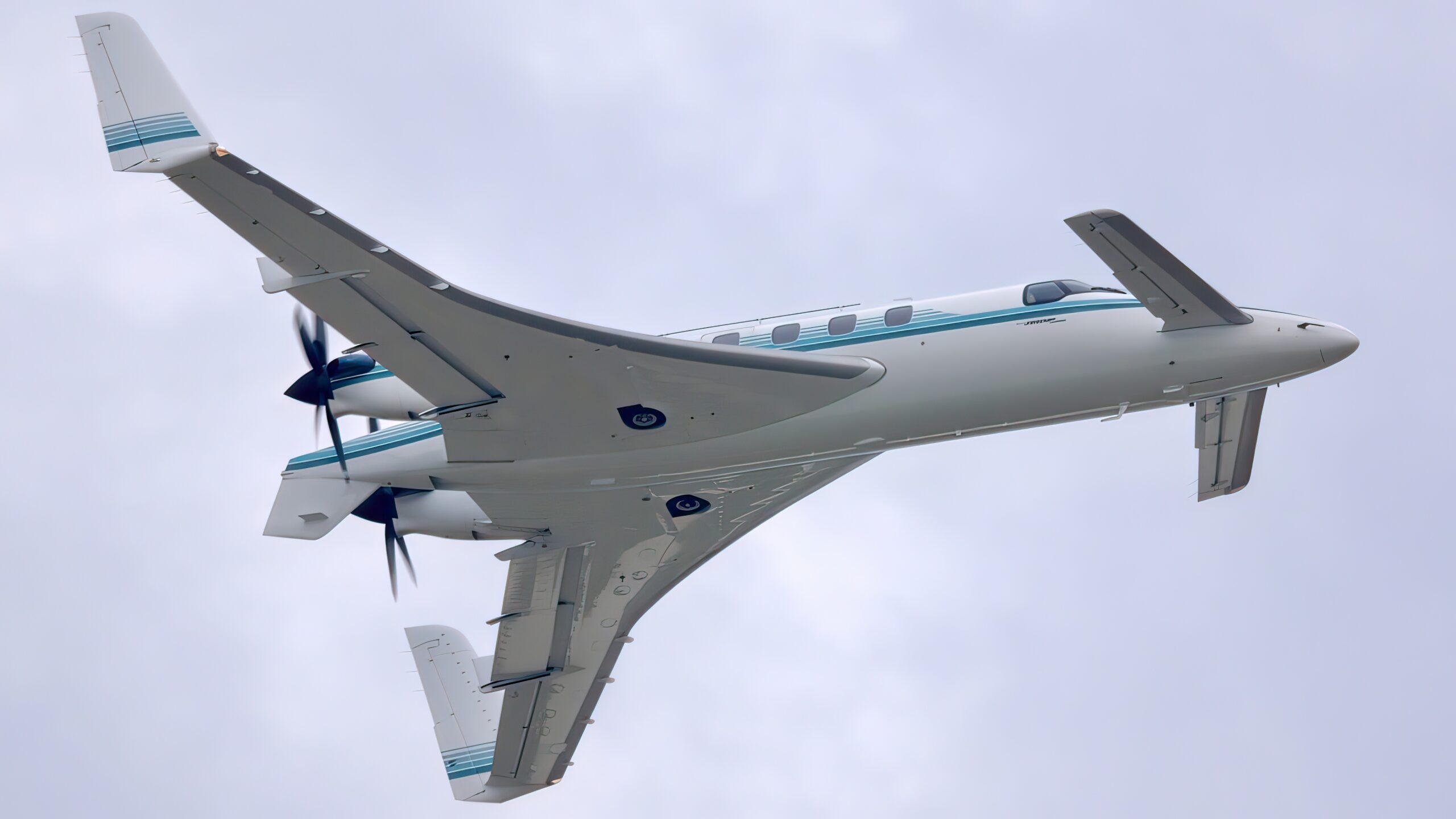 A Beech Starship in flight