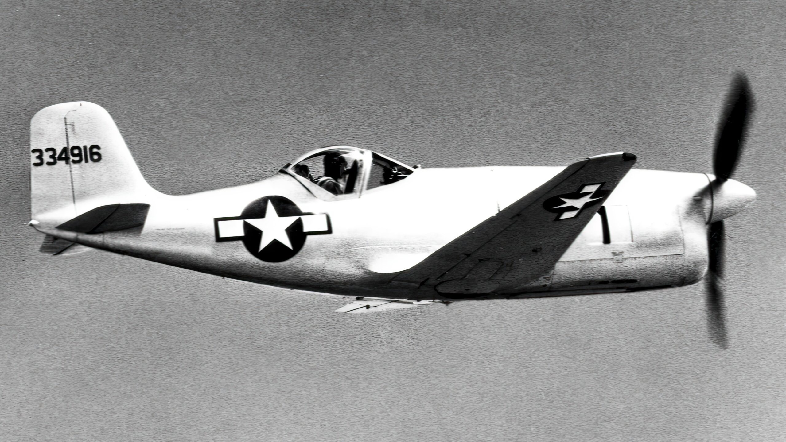 U.S. Army Air Forces Bell XP-77 (s/n 43-34916) in flight