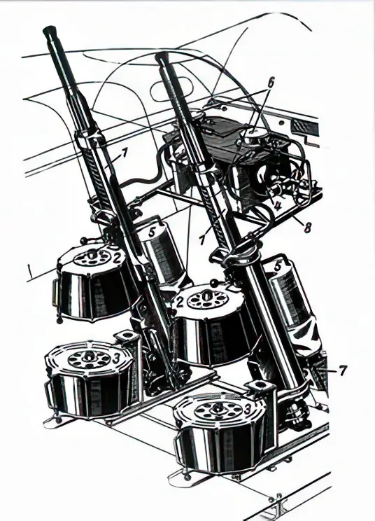 Interior view of Messerschmitt Bf 110G-4 Schräge Musik installation