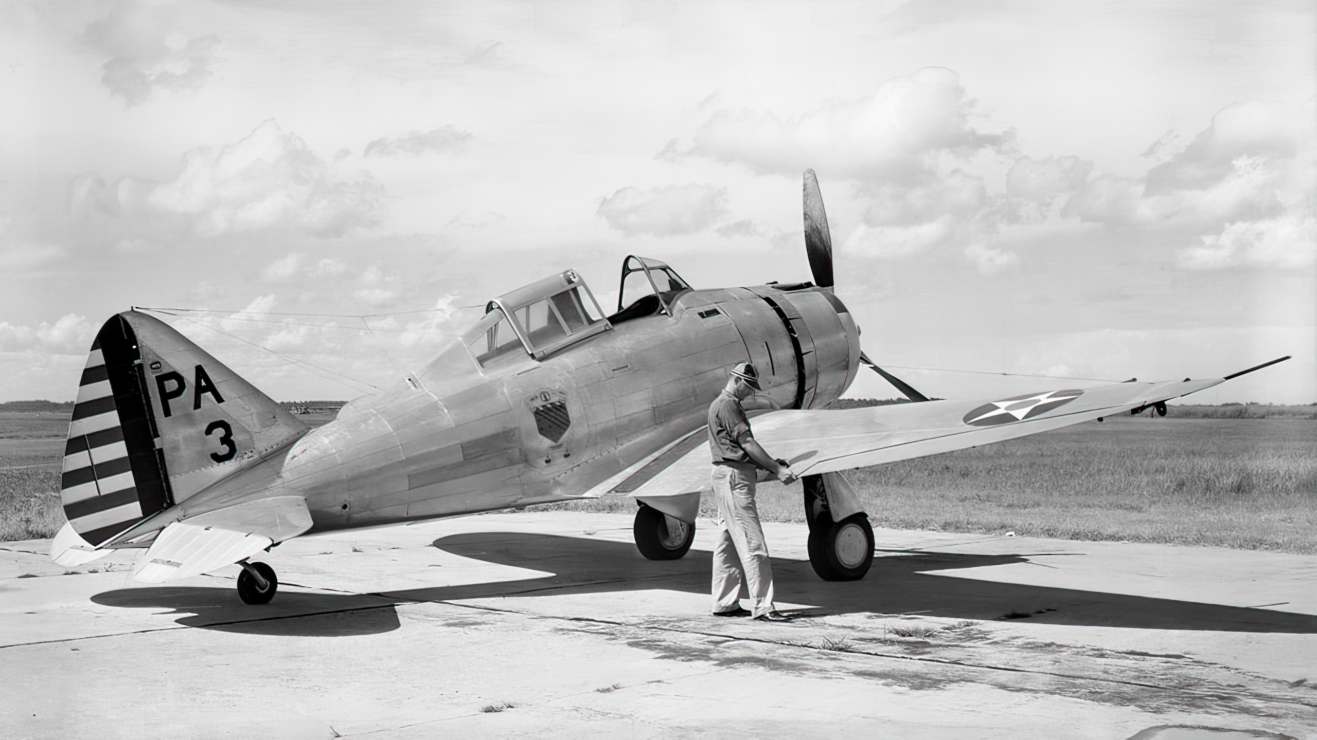 Seversky P-35 at the Langley Aeronautical Laboratory at Hampton, Virginia (USA)