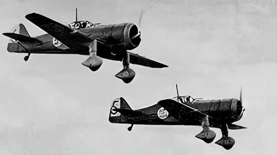 Fokker D.XXI aircraft in the Finnish air force during World War II. Flying this type of aircraft, Juutilainen scored his two individual victories, plus one shared