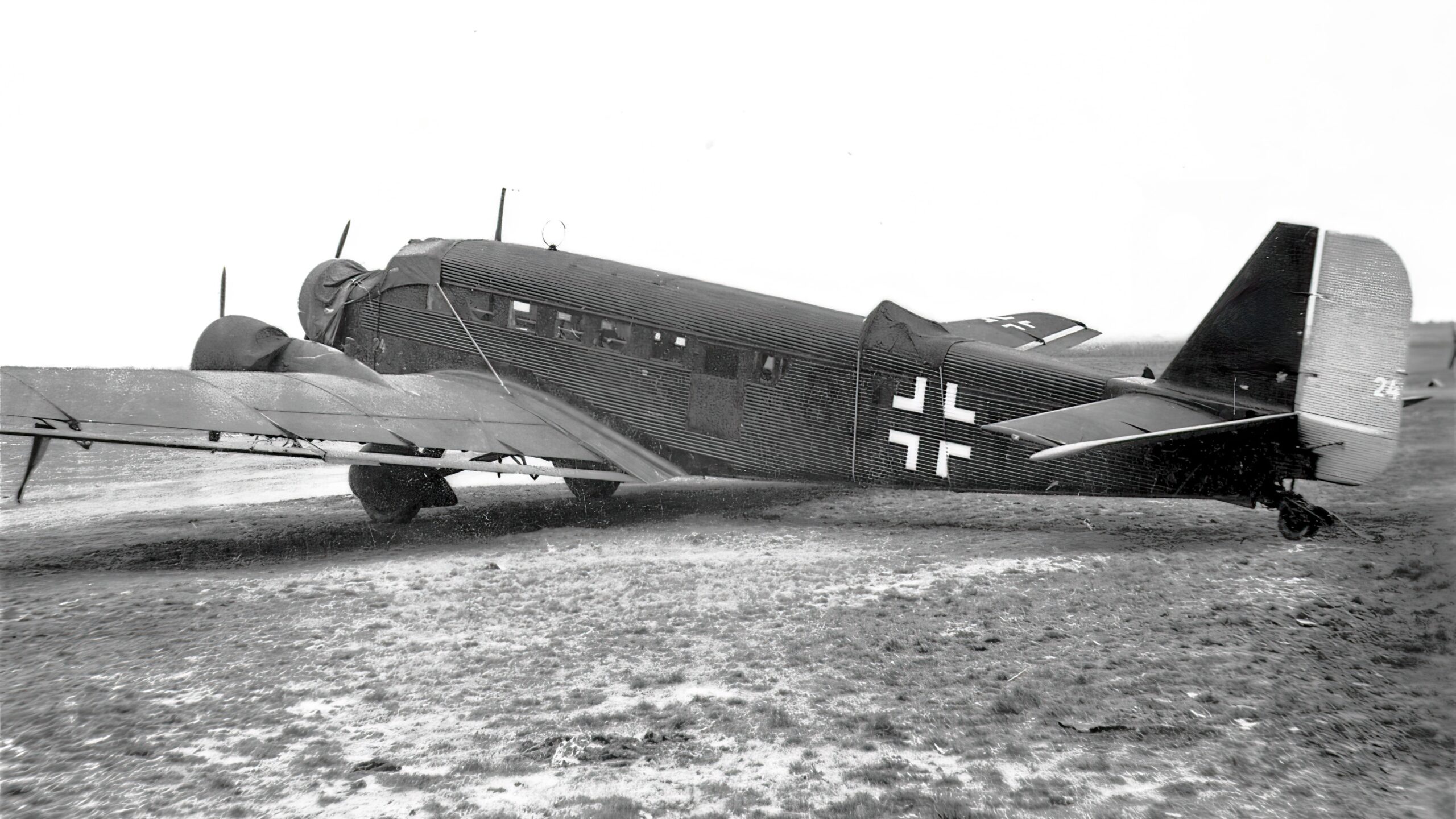 The Ju 52, nicknamed "Tante Ju", could be found during World War II at almost all airfields in Europe and North Africa operated by the German Air Force 