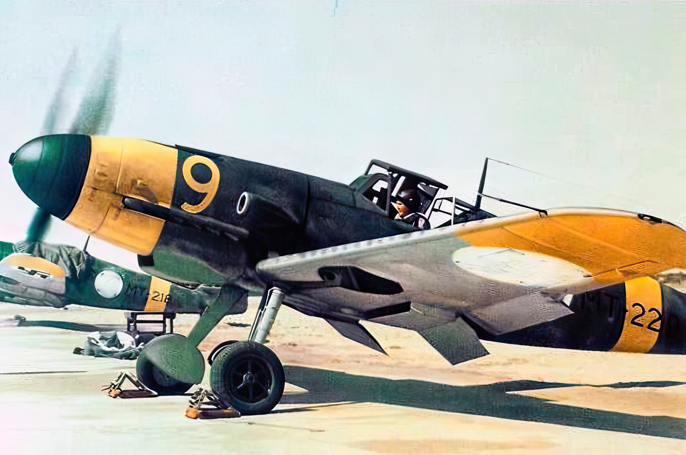 Messerschmitt Bf 109G-2 of the Finnish Airforce. Flying this type of plane, Juutilainen scored 58 air victories