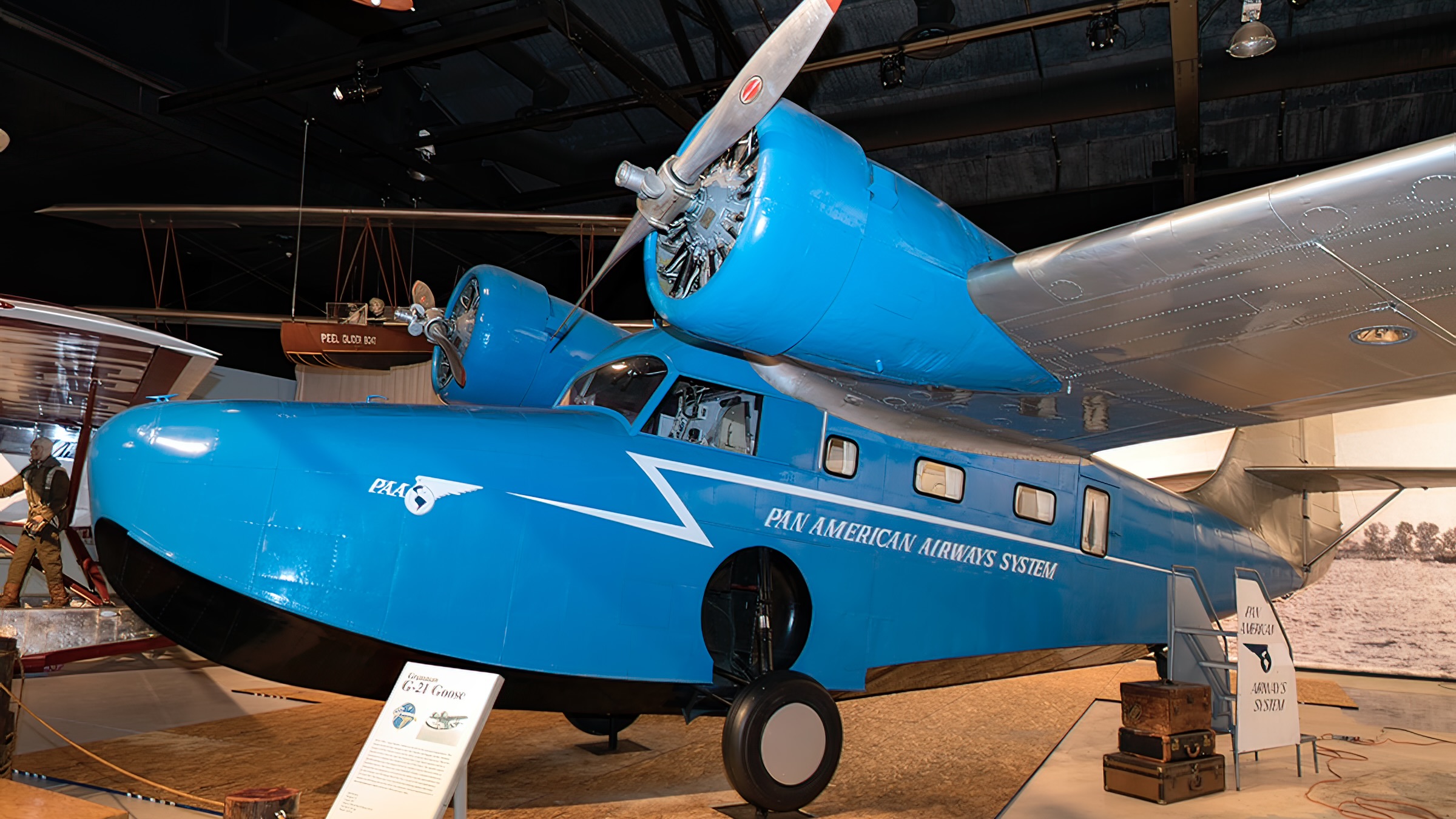 Grumman Goose painted in Pan Am colors at the Cradle of Aviation Museum, Long Island