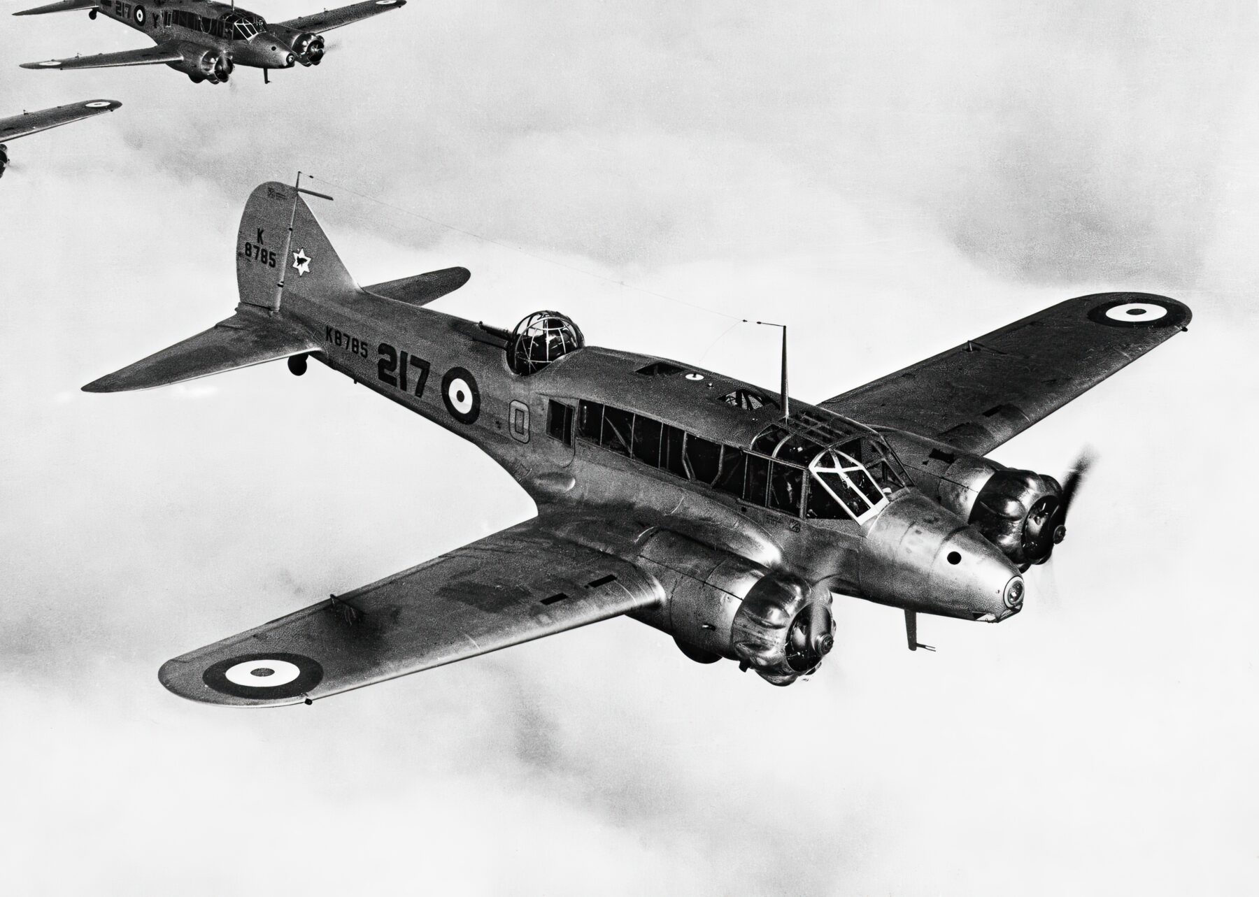 Avro Anson Mark 1 K8785 of No.217 Squadron, in flight with other aircraft, 1937