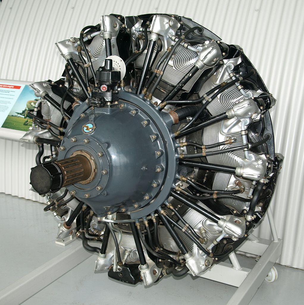 Pratt & Whitney R-1830 radial aero engine on display at the Imperial War Museum Duxford