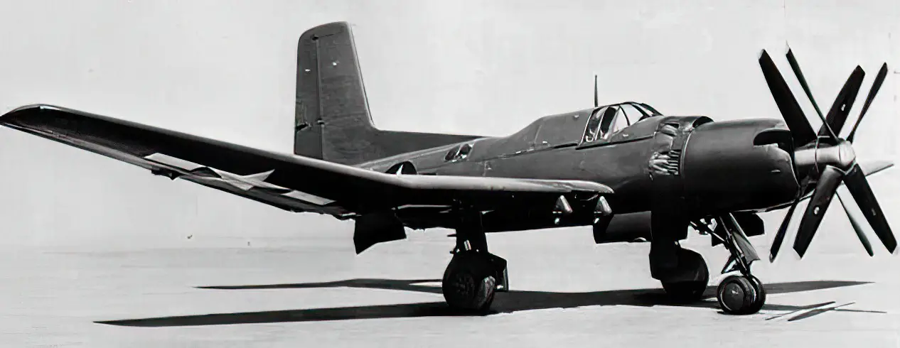 The XTB2D-1 showing the contra-rotating propellers