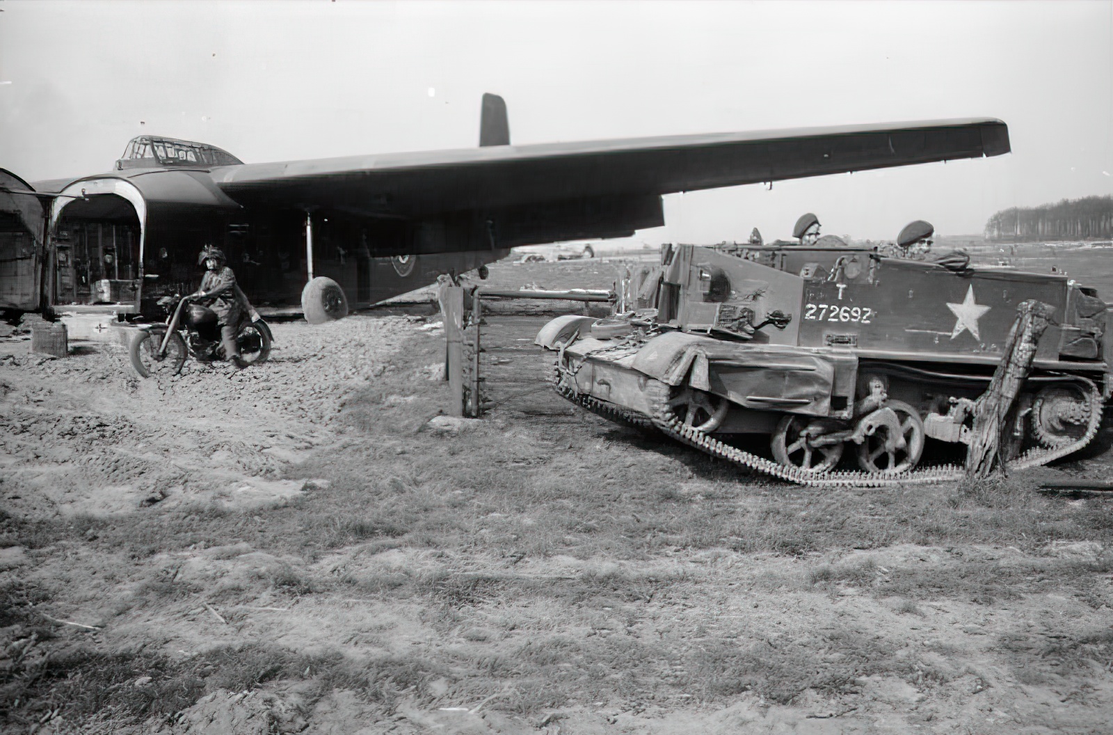 A Universal carrier unloaded from a Hamilcar glider during the Rhine crossing March 1945