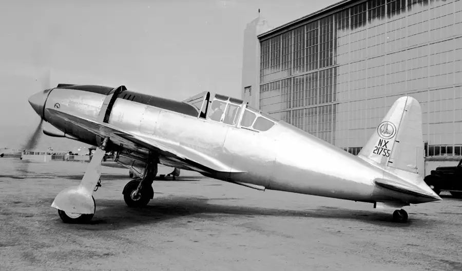 Experimental fighter design at Union Air Terminal, Burbank, in 1940. Mfg 1939, s/n2