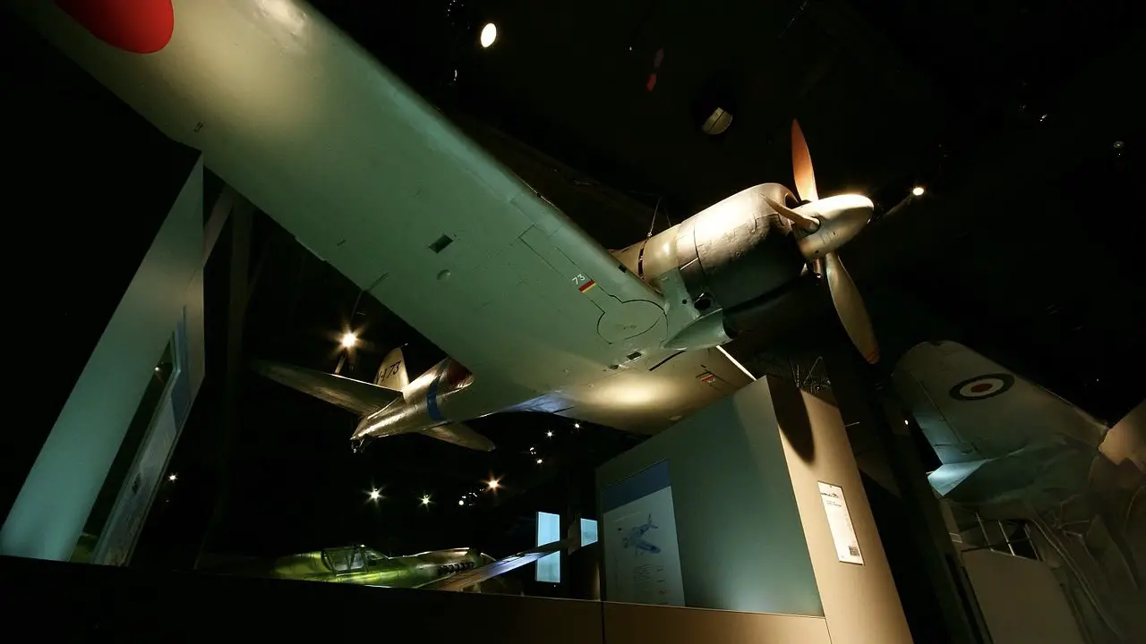 Mitsubishi A6M2 Zero, Tail number V-173, serial no. 5784, Tainan Air Group. Australian War Memorial