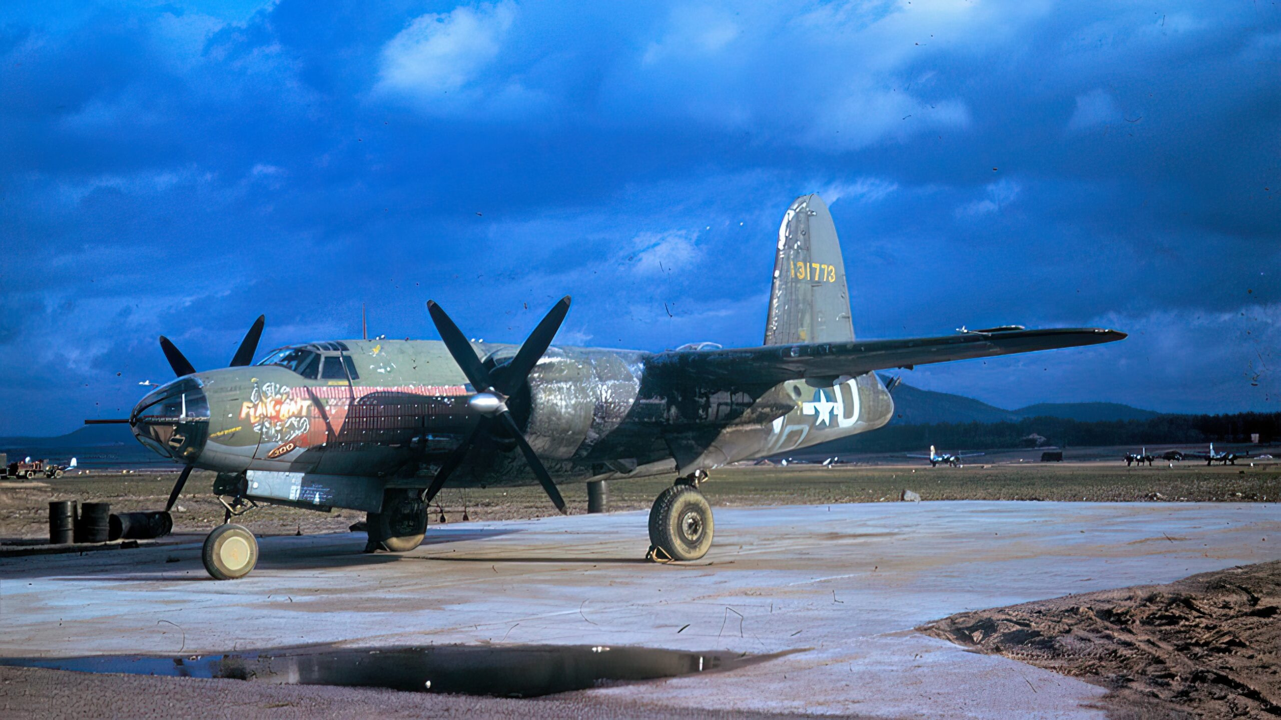 B-26 Marauder (serial number 41-31773) nicknamed "Flak Bait" of the 322nd Bomb Group, Andrews Field Aerodrome, England
