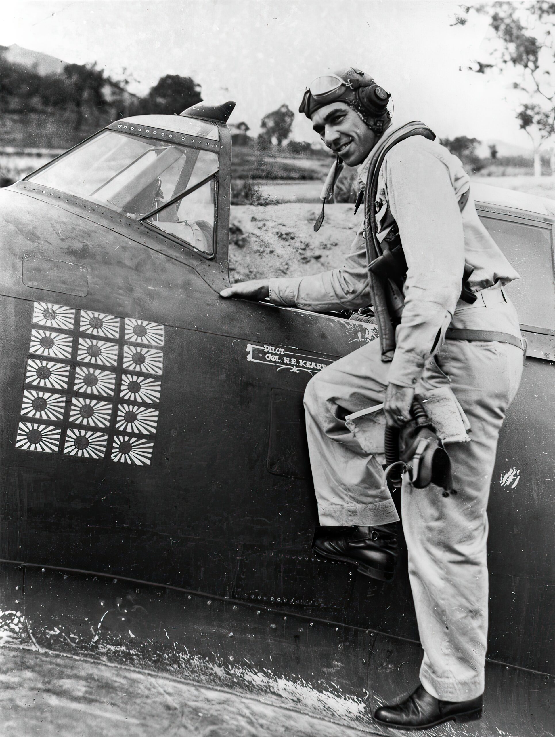 Neel Kirby with his P-47