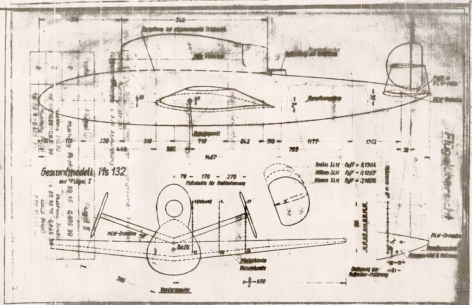 Blueprints of the Henschel Hs 132