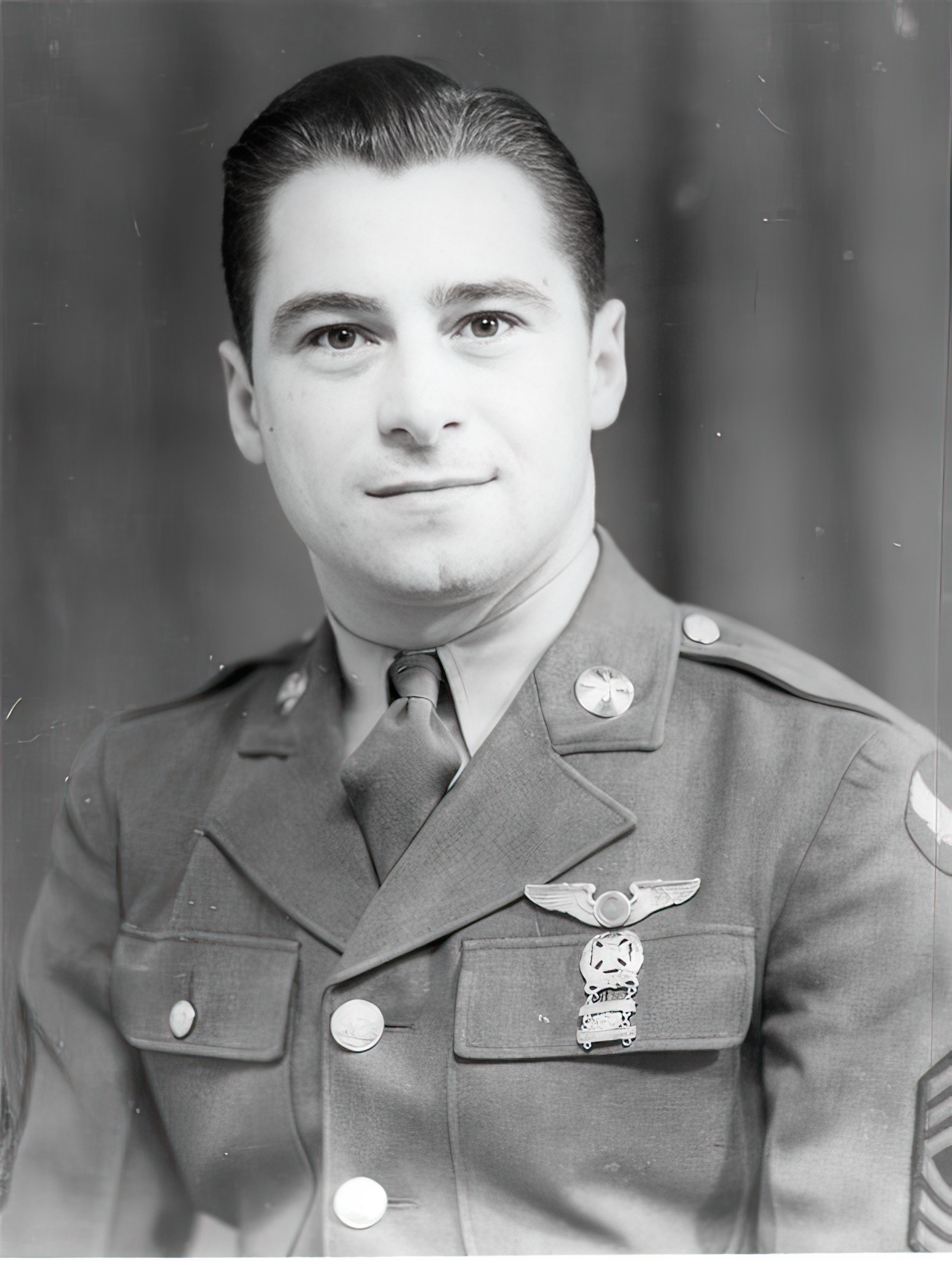 Master Sgt. Joseph Sarnoski was an expert bombardier. In May 1943, he was commissioned a 2nd lieutenant. (U.S. Air Force photo)