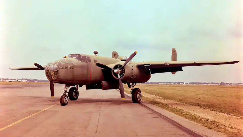 DAYTON, Ohio -- North American B-25B Mitchell at the National Museum of the United States Air Force. (U.S. Air Force photo)